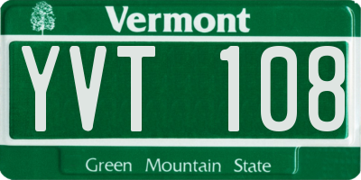 VT license plate YVT108