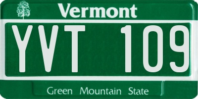 VT license plate YVT109