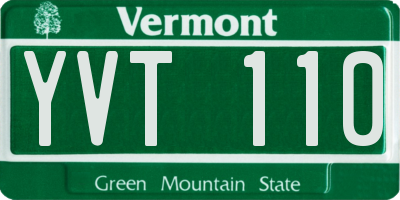 VT license plate YVT110