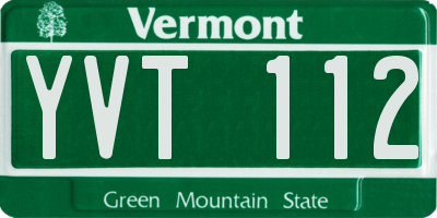 VT license plate YVT112