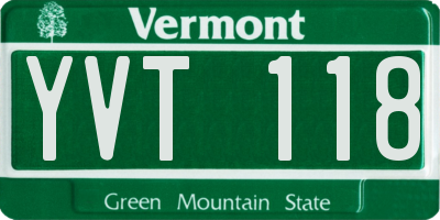 VT license plate YVT118