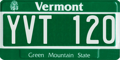 VT license plate YVT120