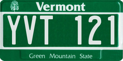 VT license plate YVT121