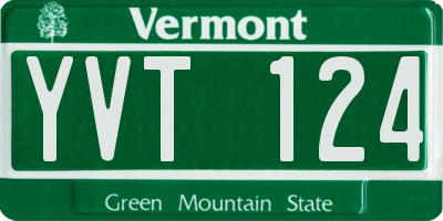 VT license plate YVT124