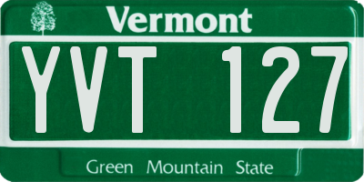 VT license plate YVT127