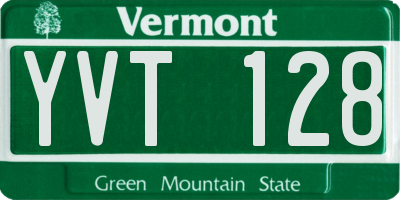 VT license plate YVT128
