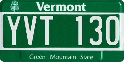 VT license plate YVT130