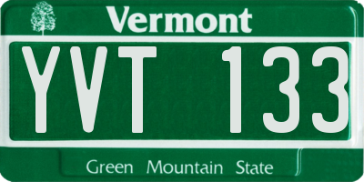 VT license plate YVT133