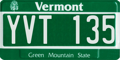 VT license plate YVT135