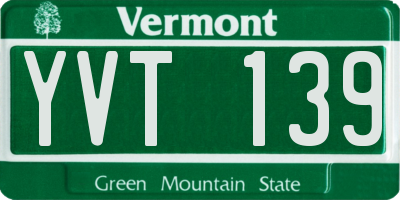 VT license plate YVT139