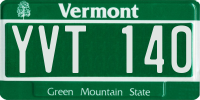 VT license plate YVT140