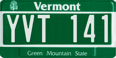 VT license plate YVT141