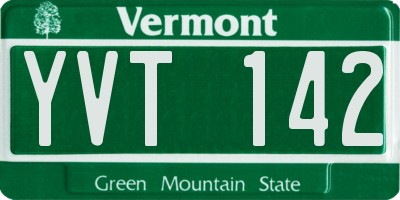 VT license plate YVT142