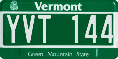 VT license plate YVT144