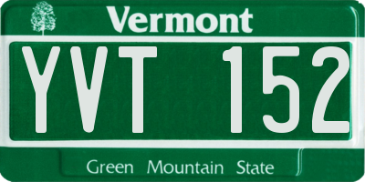 VT license plate YVT152