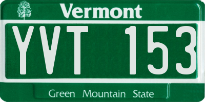 VT license plate YVT153