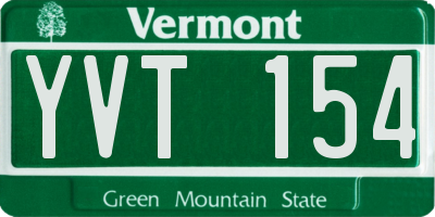 VT license plate YVT154