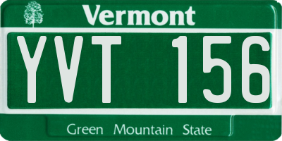 VT license plate YVT156