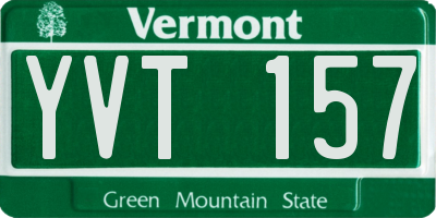 VT license plate YVT157