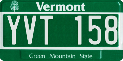 VT license plate YVT158