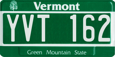 VT license plate YVT162