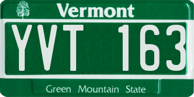 VT license plate YVT163