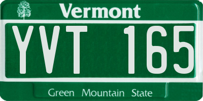 VT license plate YVT165