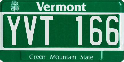 VT license plate YVT166