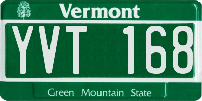 VT license plate YVT168