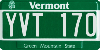 VT license plate YVT170
