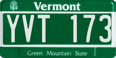 VT license plate YVT173