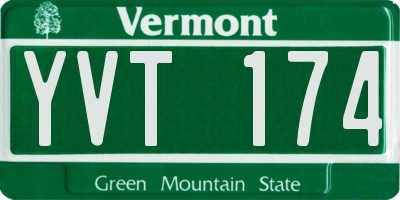 VT license plate YVT174