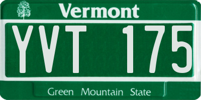 VT license plate YVT175