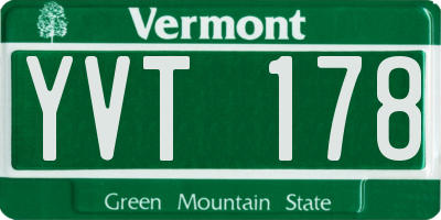 VT license plate YVT178