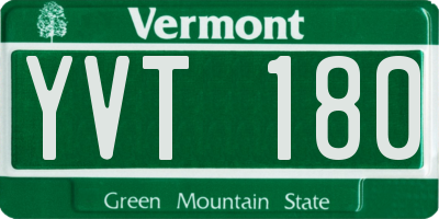 VT license plate YVT180