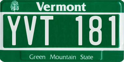 VT license plate YVT181