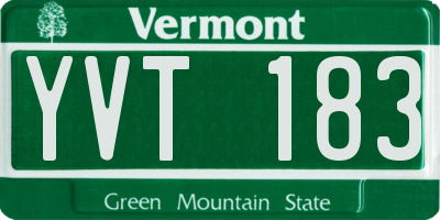 VT license plate YVT183