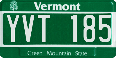 VT license plate YVT185