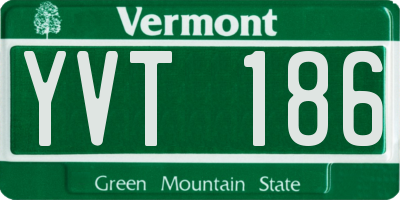 VT license plate YVT186