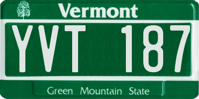 VT license plate YVT187