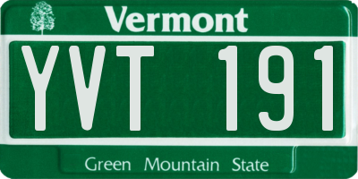 VT license plate YVT191