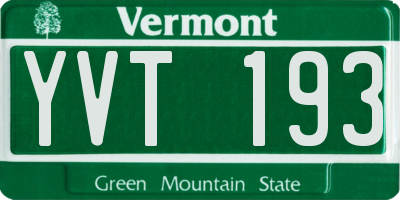 VT license plate YVT193