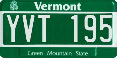 VT license plate YVT195