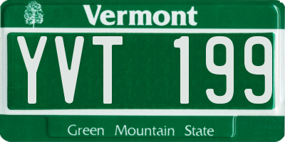 VT license plate YVT199