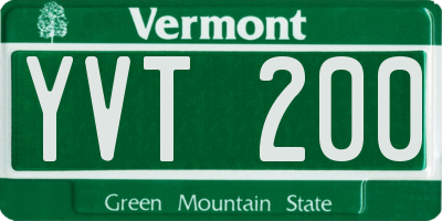 VT license plate YVT200