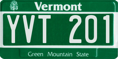 VT license plate YVT201
