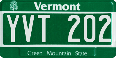 VT license plate YVT202
