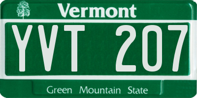 VT license plate YVT207