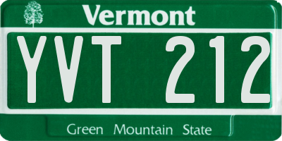 VT license plate YVT212