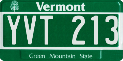 VT license plate YVT213